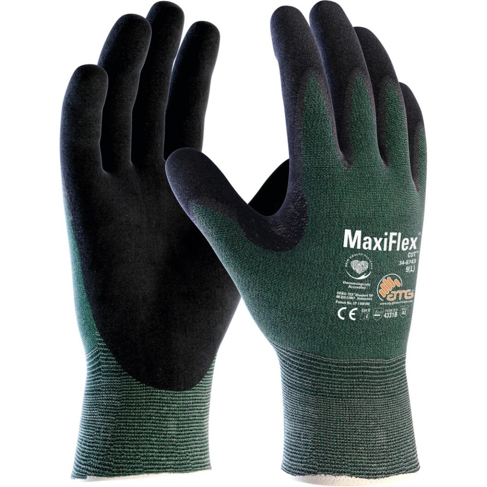 8 Pair MaxiFlex Cut Resistant Gloves 34-8743 Nitrile Coated Flexible XL